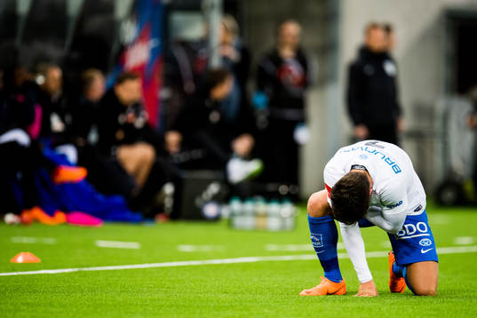 Mathias Normann of Molde looks dejected