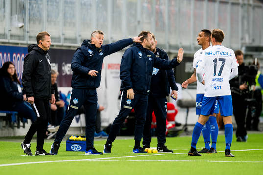 Ole Gunnar Solskjær, manager of Molde, Ruben Gabrielsen