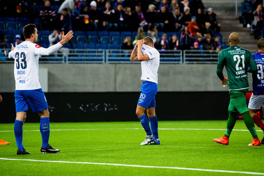 Eirik Hestad of Molde reacts