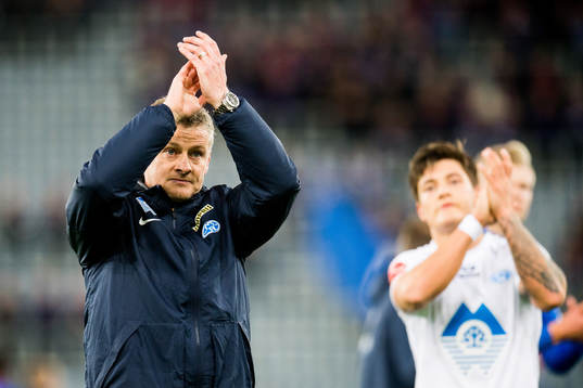Ole Gunnar Solskjær, manager of Molde, and Mathias Normann