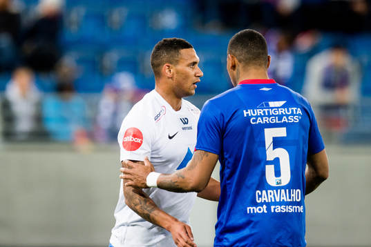 Ruben Gabrielsen of Molde and Luis Felipe Carvalho da Silva