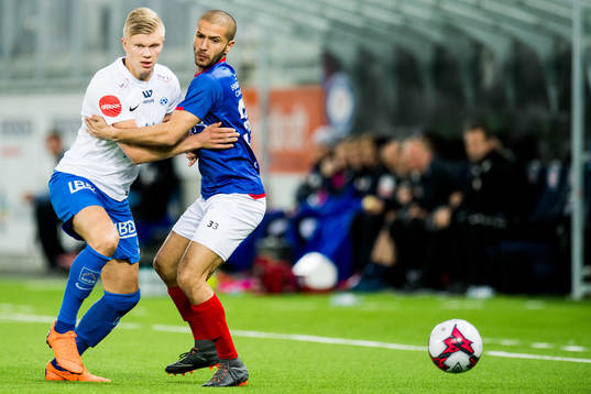Erling Braut Haaland of Molde and Amin Nouri of Vålerenga