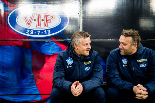 Ole Gunnar Solskjær, manager of Molde, and Erling Hagset