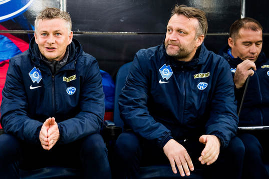 Ole Gunnar Solskjær, manager of Molde, and Erling Hagset