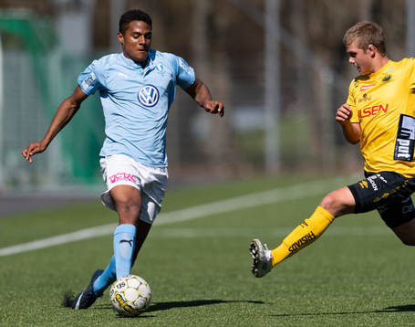 Malmö FF’s Amin Sarr och Elfsborgs Oliver Zandén