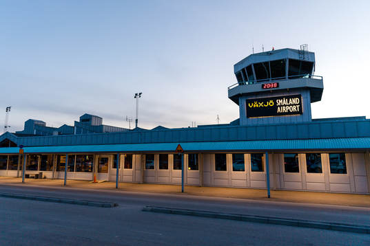 Generell exteriör vy av Växjö flygplats, Småland