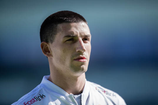 Dalkurds Irfan Jasarevic innan fotbollsmatchen i