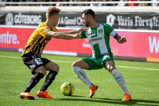 Hammarbys Jiloan Hamad och Häckens Joel Andersson