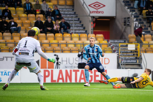 Djurgårdens Jonathan Ring gör 1-1-målet på Elfsborgs
