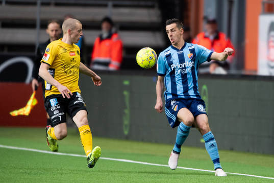 Djurgårdens Haris Radetinac och Elfsborgs Daniel Gustavsson