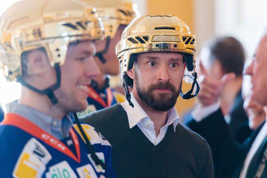 Växjös massör Lenny Anderlycke när Växjö firar