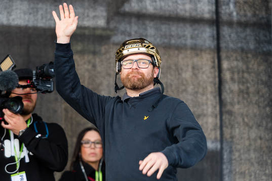 Växjös materialare Tobias Johsted när Växjö firar