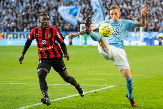 Malmö FFs Sören Rieks och Brommapojkarnas David Ochieng