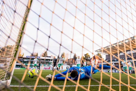 Goalkeeper Lukasz Jarosinski of HamKam with a save