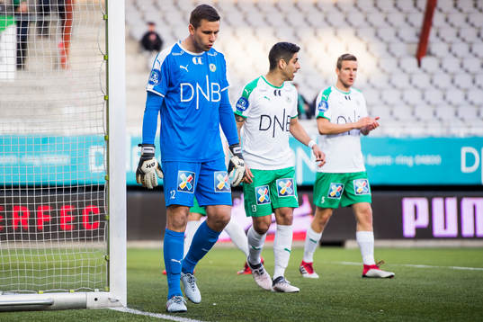 Goalkeeper Lukasz Jarosinski of HamKam looks dejected