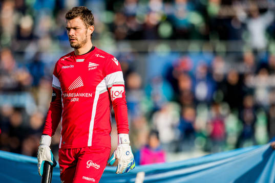 Goalkeeper Jonas Deumeland of Start