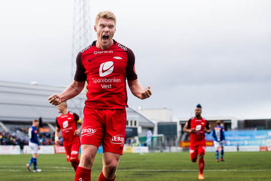 Sivert Heltne Nilsen of Brann celebrates