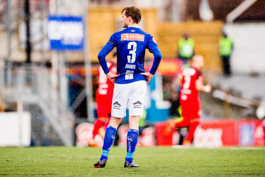 Daniel Kvande of Ranheim looks dejected while Brann