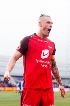 Vito Wormgoor of Brann celebrates the 1-0 goal