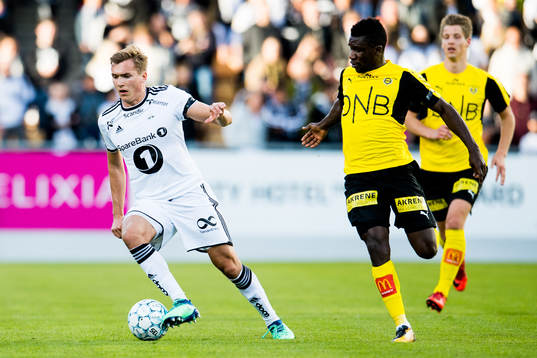 Morten Konradsen of Rosenborg and Ifeanyi Mathew of
