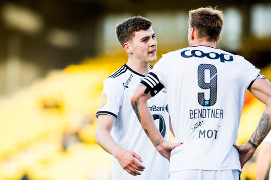 Jacob Rasmussen and Nicklas Bendtner of Rosenborg