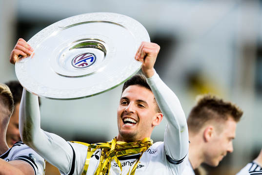 Rafik Zekhnini of Rosenborg celebrates