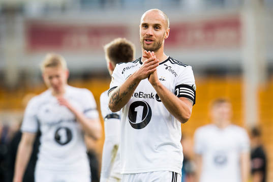 Tore Reginiussen of Rosenborg celebrates winning the UNICEF