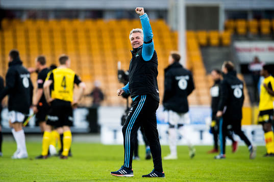 Kåre Ingebrigtsen, head coach of Rosenborg, celebrates