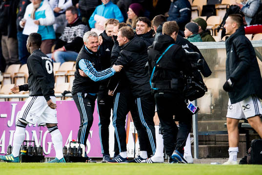 Kåre Ingebrigtsen, head coach of Rosenborg, celebrates