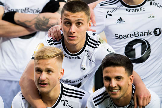 Erik Botheim, Jonathan Levi and Rafik Zekhnini of Rosenborg
