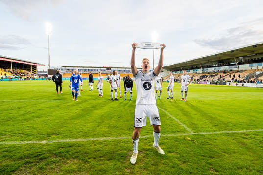 Erik Botheim of Rosenborg celebrates with the trophy