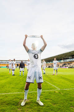 Erik Botheim of Rosenborg celebrates with the trophy