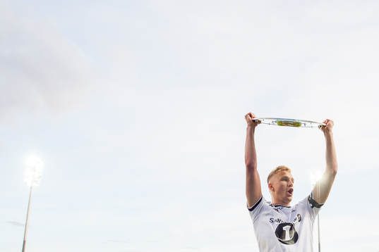Erik Botheim of Rosenborg celebrates with the trophy