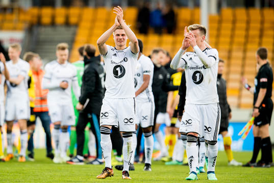Olaus Jair Skarsem of Rosenborg celebrates