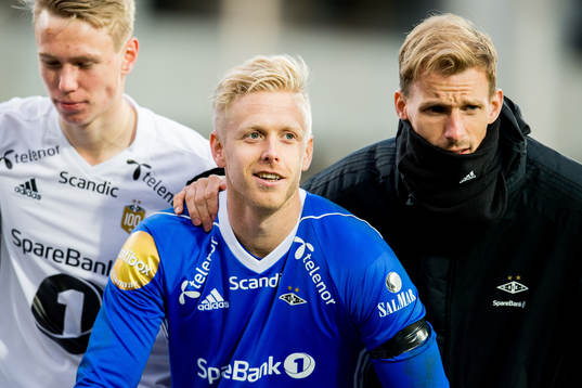 Goalkeepers Arild Østbø and André Hansen of Rosenborg
