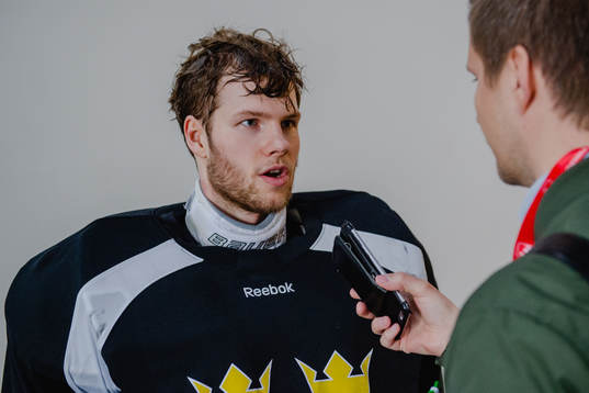 Sveriges målvakt Filip Gustavsson