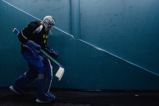 Sveriges målvakt Anders Nilsson före en träning med