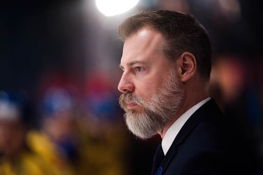 Sveriges förbundskapten Rikard Grönborg före