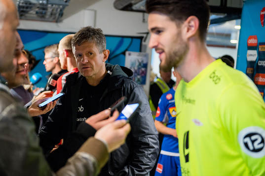 Lars Arne Nilsen, head coach of Brann, looks toward his