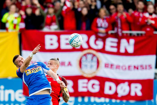 Flamur Kastrati of Sandefjord and Vito Wormgoor of Brann