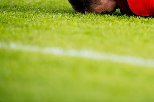 Amer Ordagic of Brann lies down with an injury
