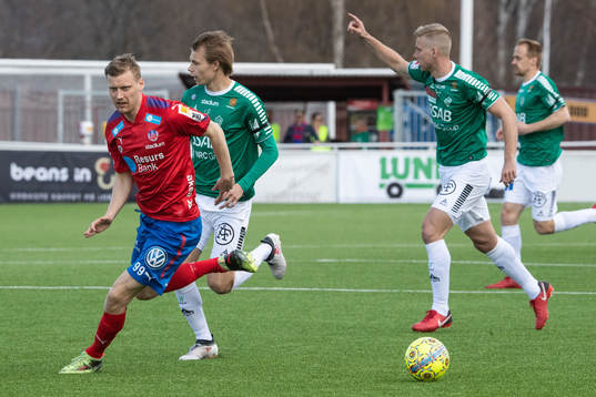 Helsingborgs Andri Runar  Bjarnason  i fotbollsmatchen i