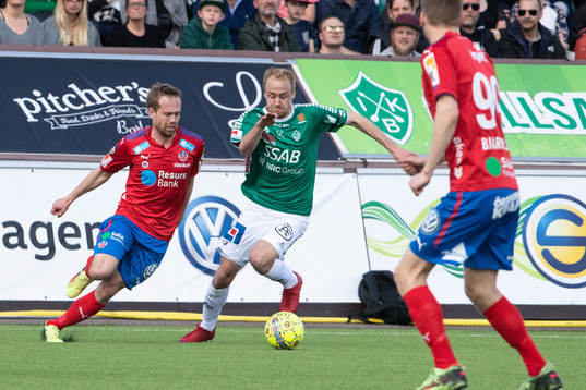 Helsingborgs Robbin Sellin och Brages Oscar Lundin  i