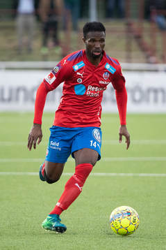 Helsingborgs Mohammed Abubakari  i fotbollsmatchen i