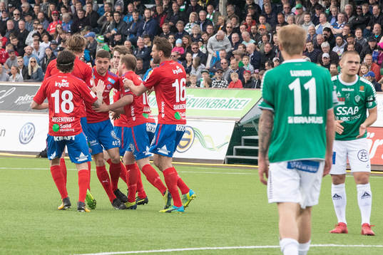Helsingborgs spelarna jublar