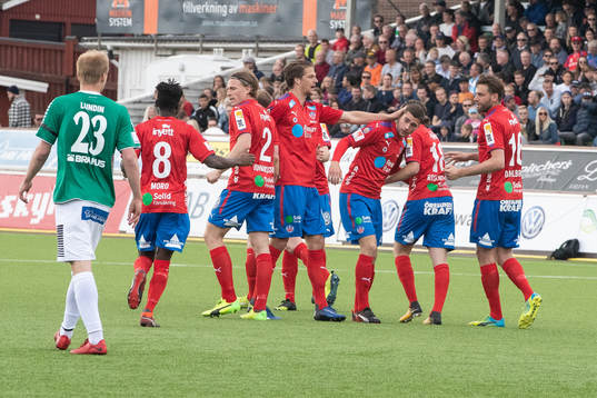 Helsingborgs spelarna jublar
