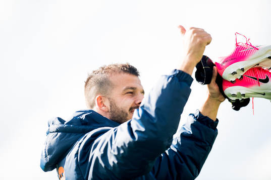 Zlatko Tripic of Viking celebrates