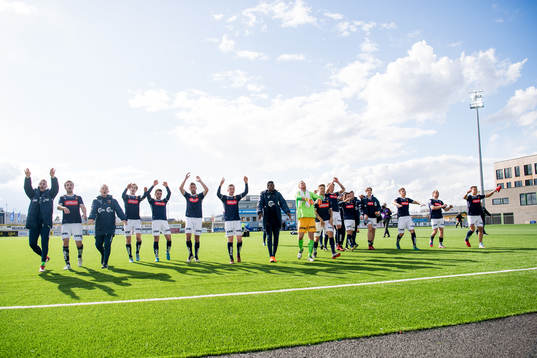 Players of Viking celebrate