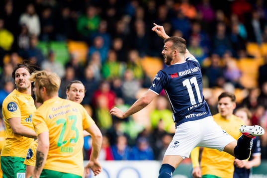 Zlatko Tripic of Viking watches the 0-2 goal
