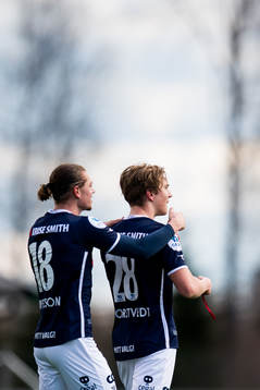 Julian Ryerson and Kristian Thorstvedt of Viking celebrate